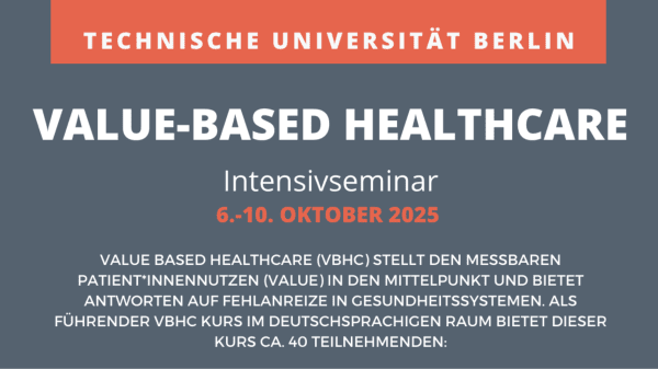 Deckblatt des Value-Based Healthcare Seminar 2025 der TU Berlin