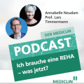 Folie zum MediClin Podcast mit Annabelle Neudam und Prof. Lars Timmermann.