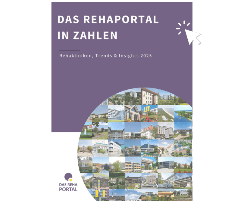 Vorschaubild vom Report "DAS REHAPORTAL ZAHLEN - Rehakliniken, Trends & Insights 2025"