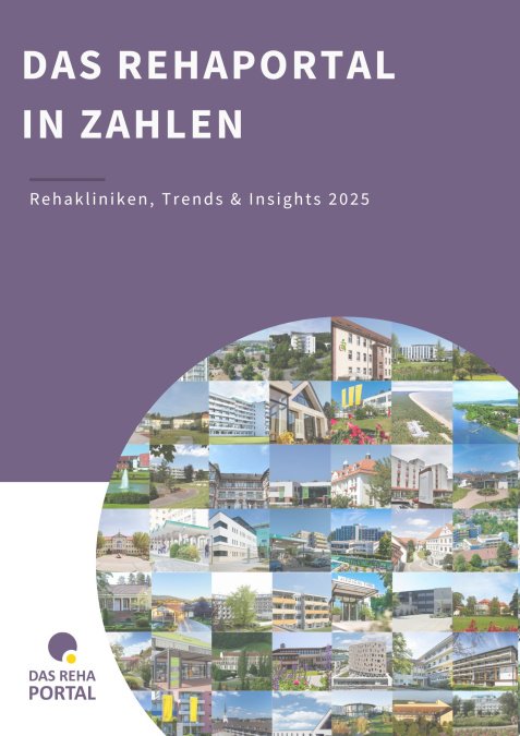 Deckblatt des Jahresberichts „DAS REHAPORTAL in Zahlen – Trends & Insights 2025“