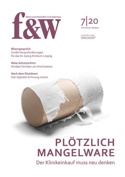 f&w Titelblatt 07/2020 Thema Klinikeinkauf Reha Corona